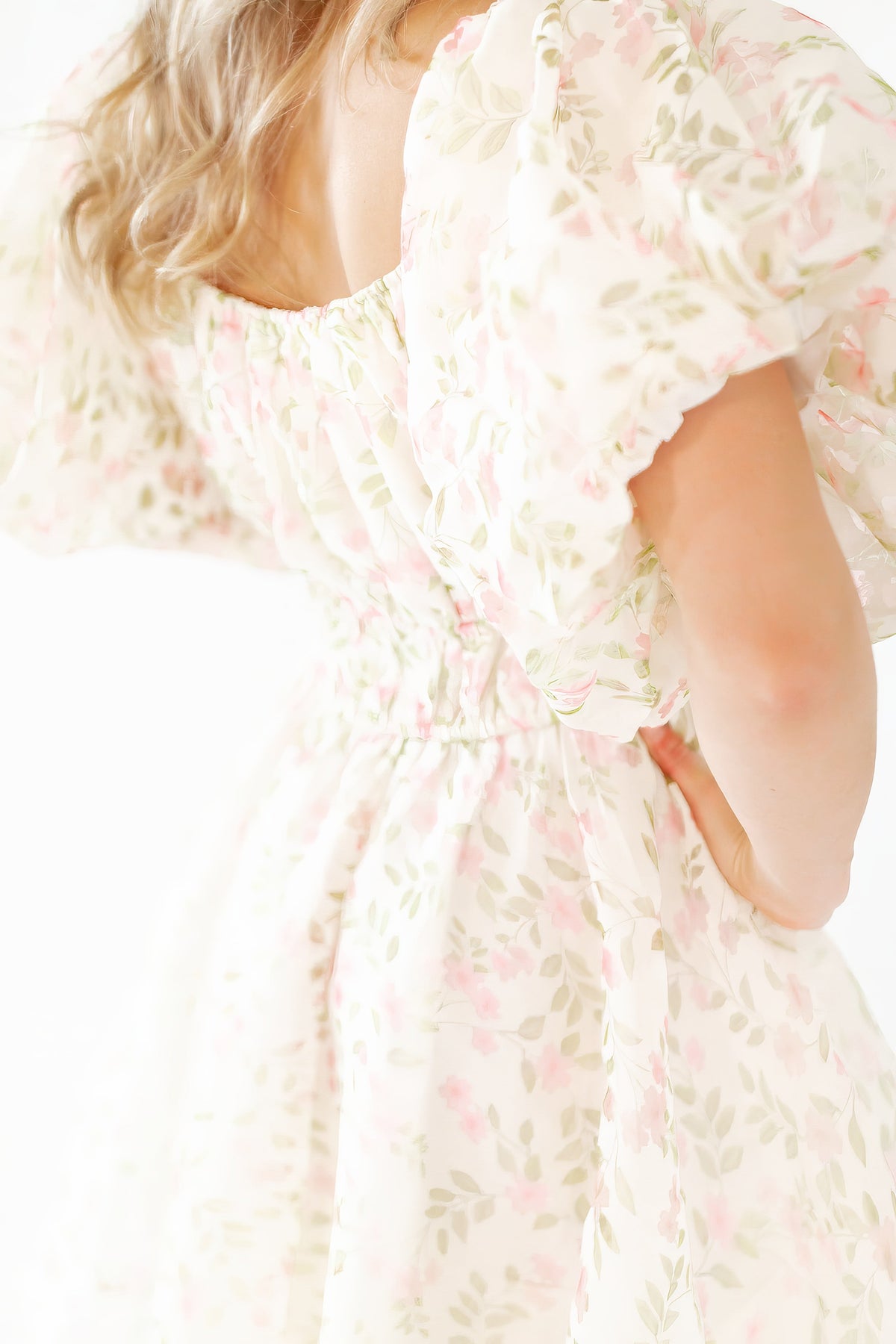 Broderie Bubble Sleeve Dress