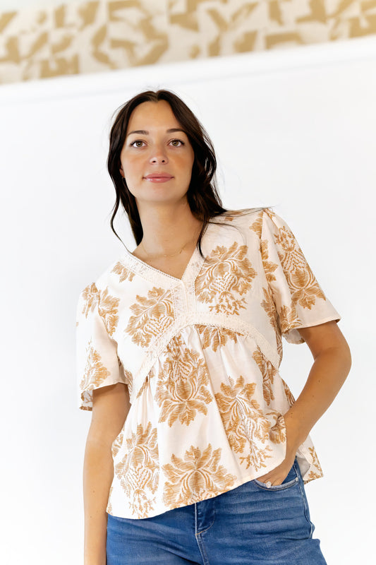 Albini Botanical V-Neck Top