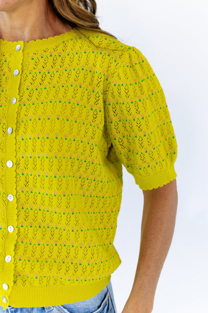 Anessa Pointelle Shirt · Lime