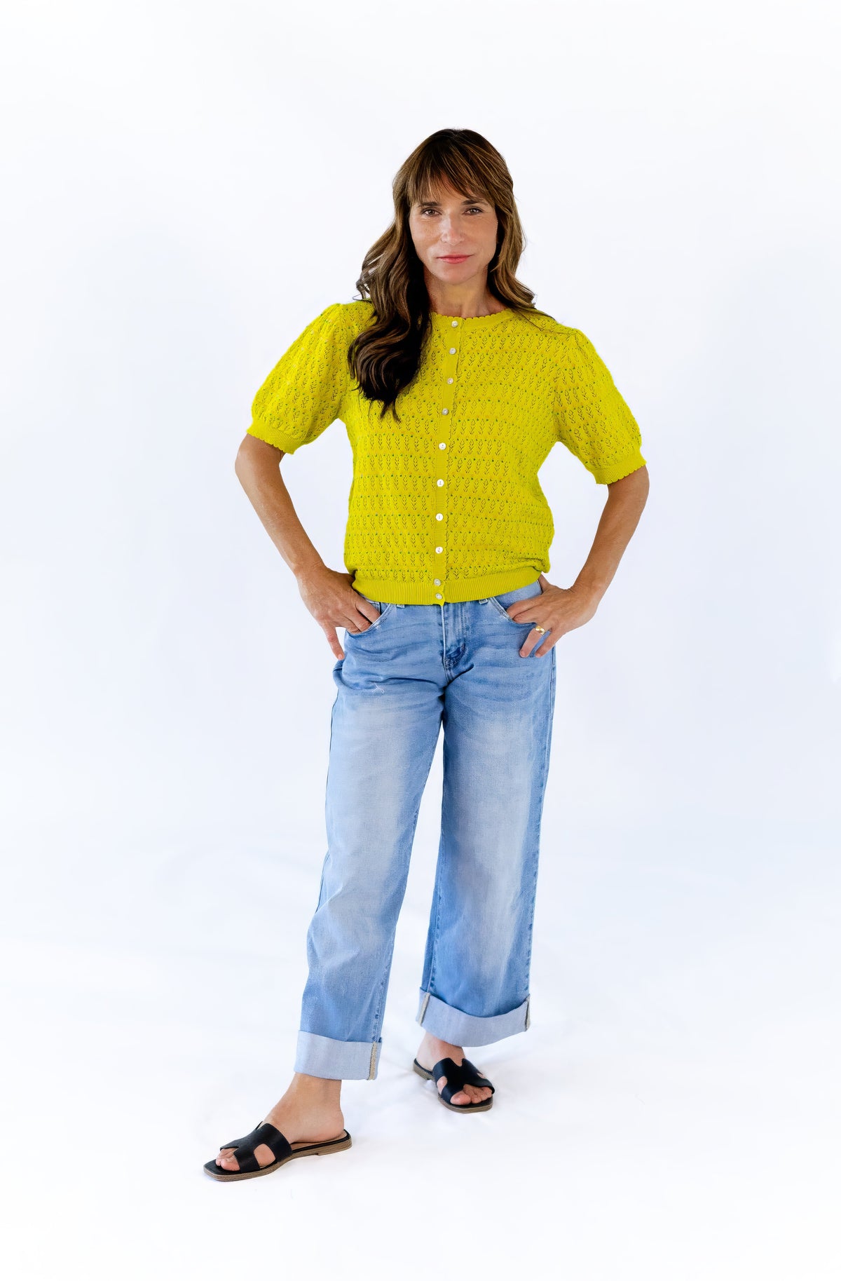 Anessa Pointelle Shirt · Lime