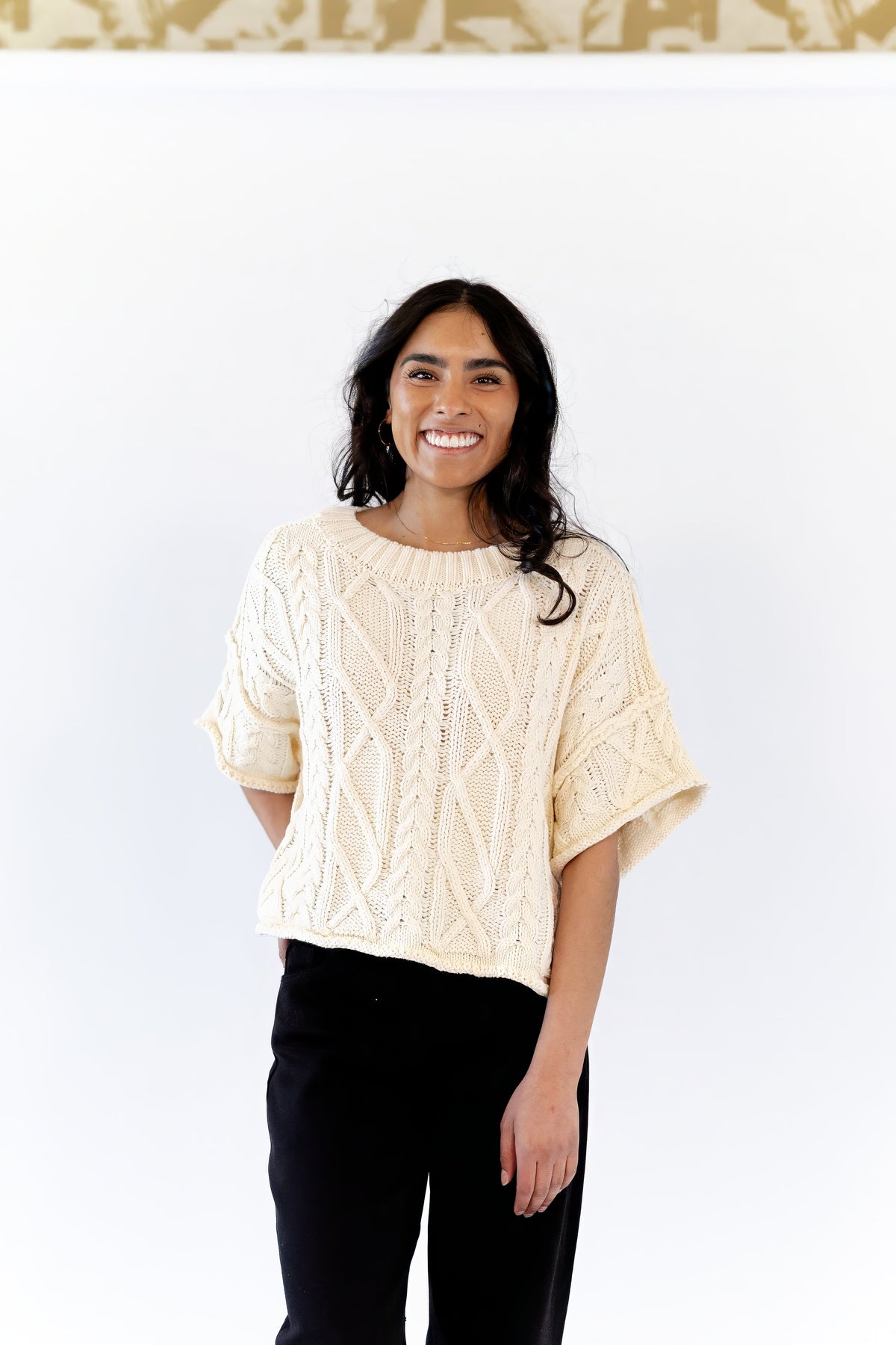 Rosette Cable Knit Top