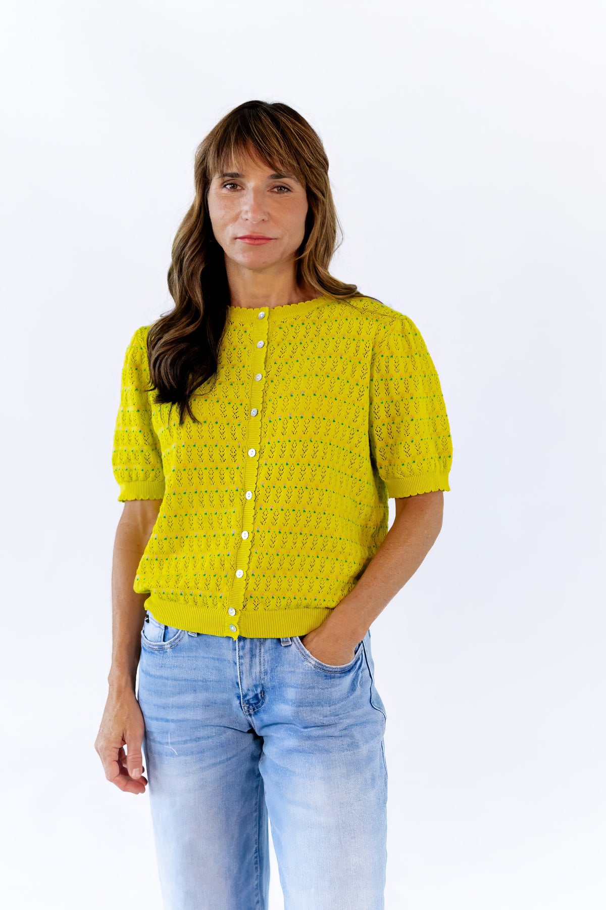 Anessa Pointelle Shirt · Lime