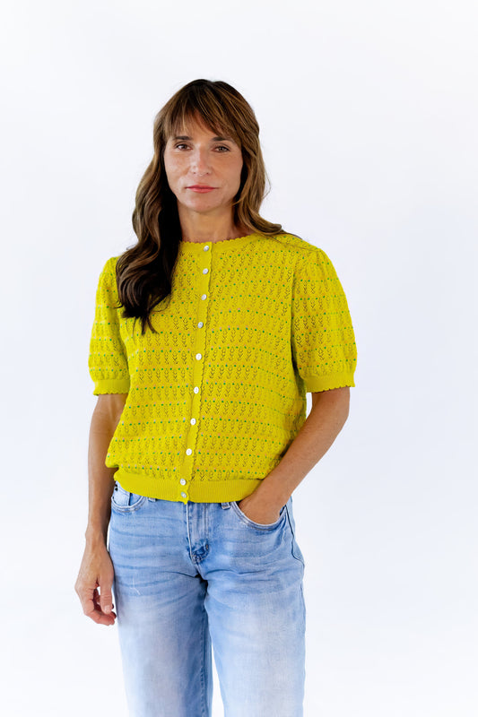 Anessa Pointelle Shirt · Lime