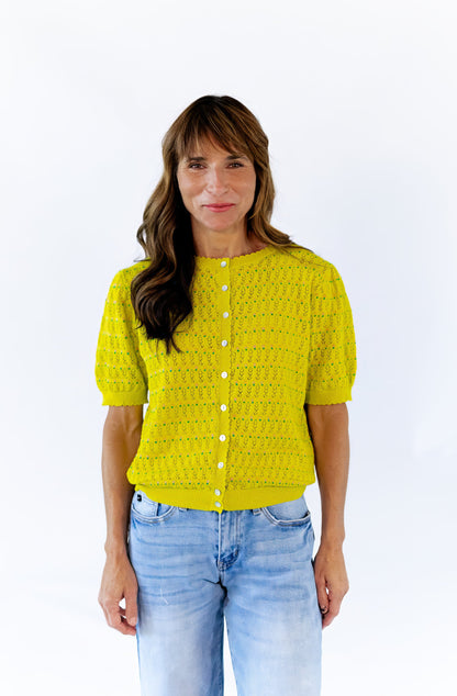 Anessa Pointelle Shirt · Lime