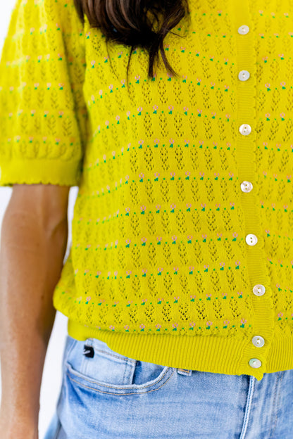 Anessa Pointelle Shirt · Lime