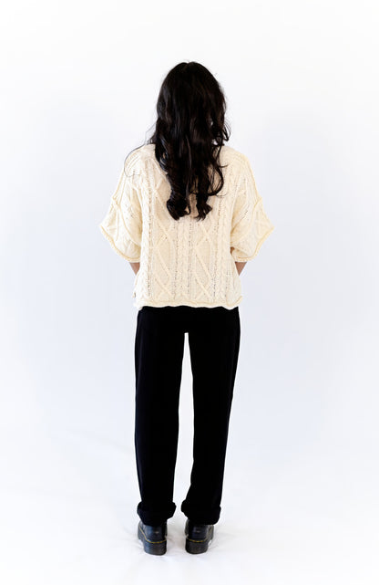 Rosette Cable Knit Top