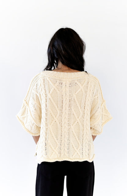 Rosette Cable Knit Top