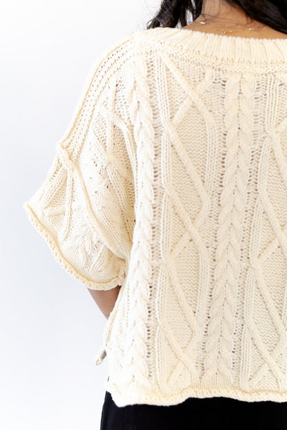 Rosette Cable Knit Top