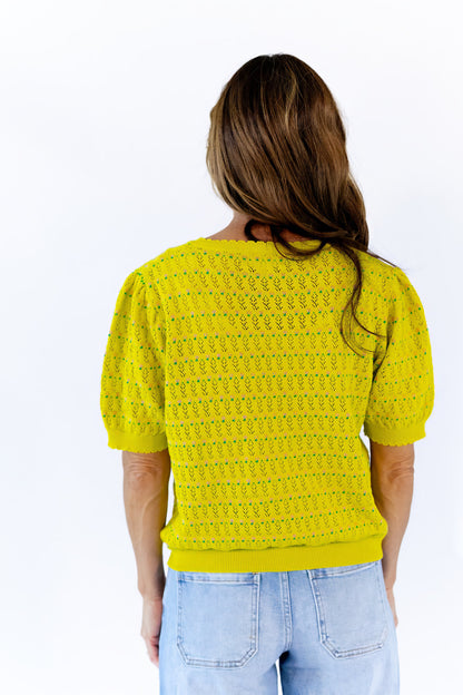 Anessa Pointelle Shirt · Lime