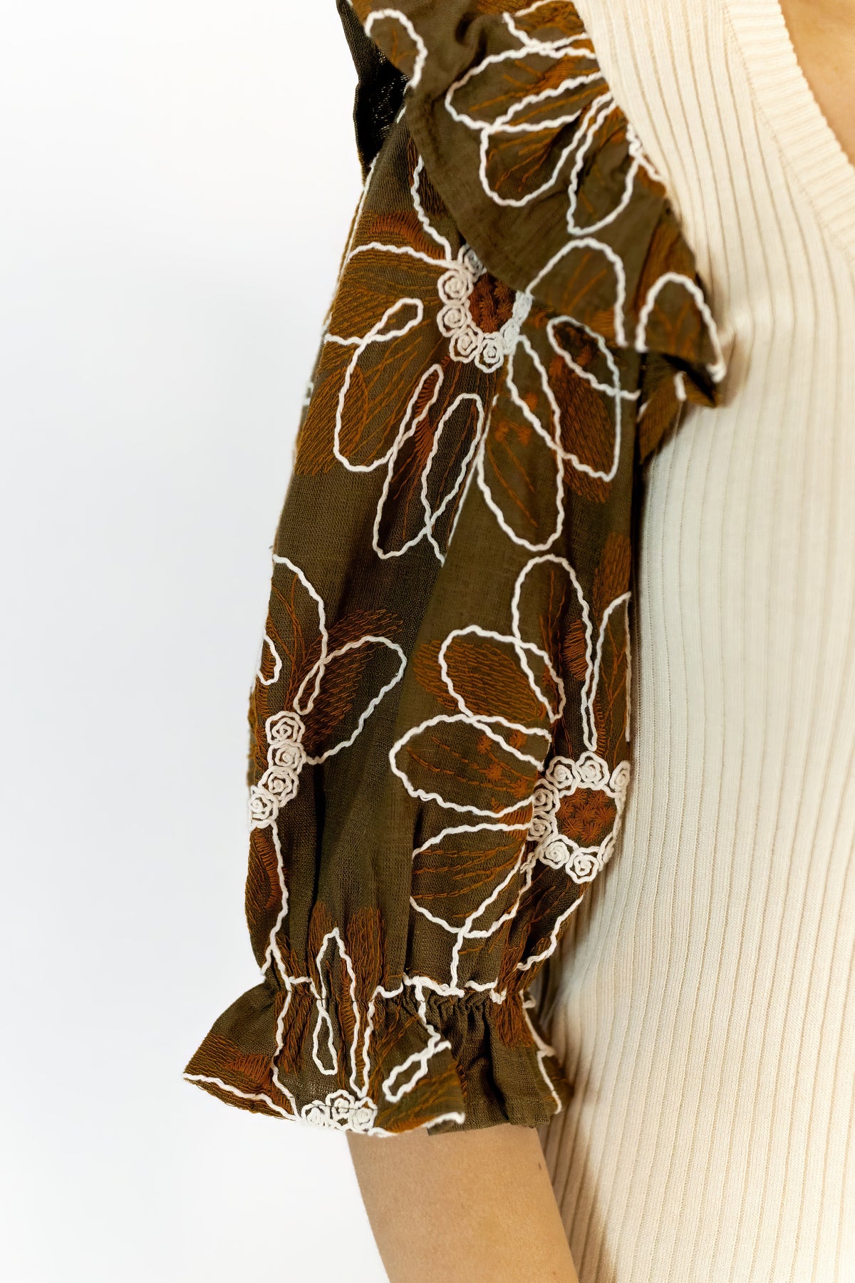 Hailey Embroidered Sleeve Top