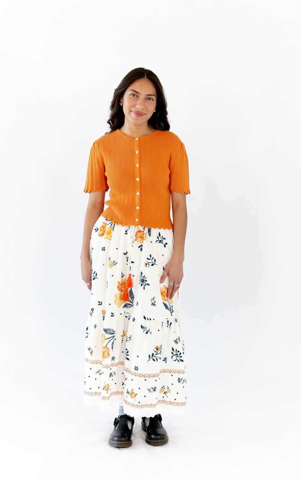 Vivi Floral Tiered Midi Skirt  ⤫ Restocked