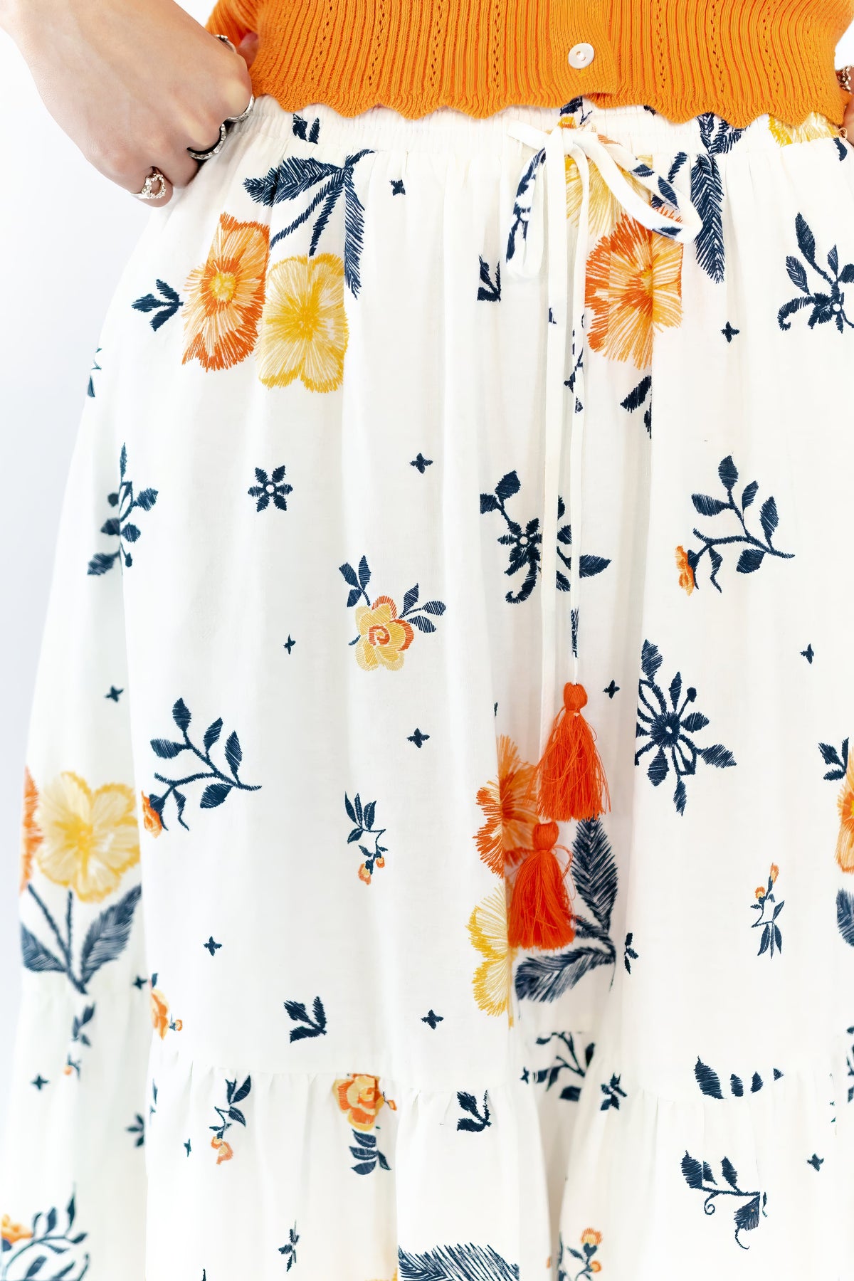 Vivi Floral Tiered Midi Skirt  ⤫ Restocked