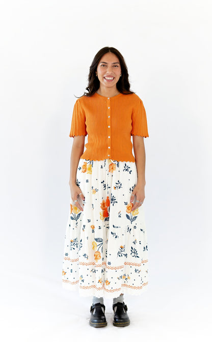 Vivi Floral Tiered Midi Skirt  ⤫ Restocked