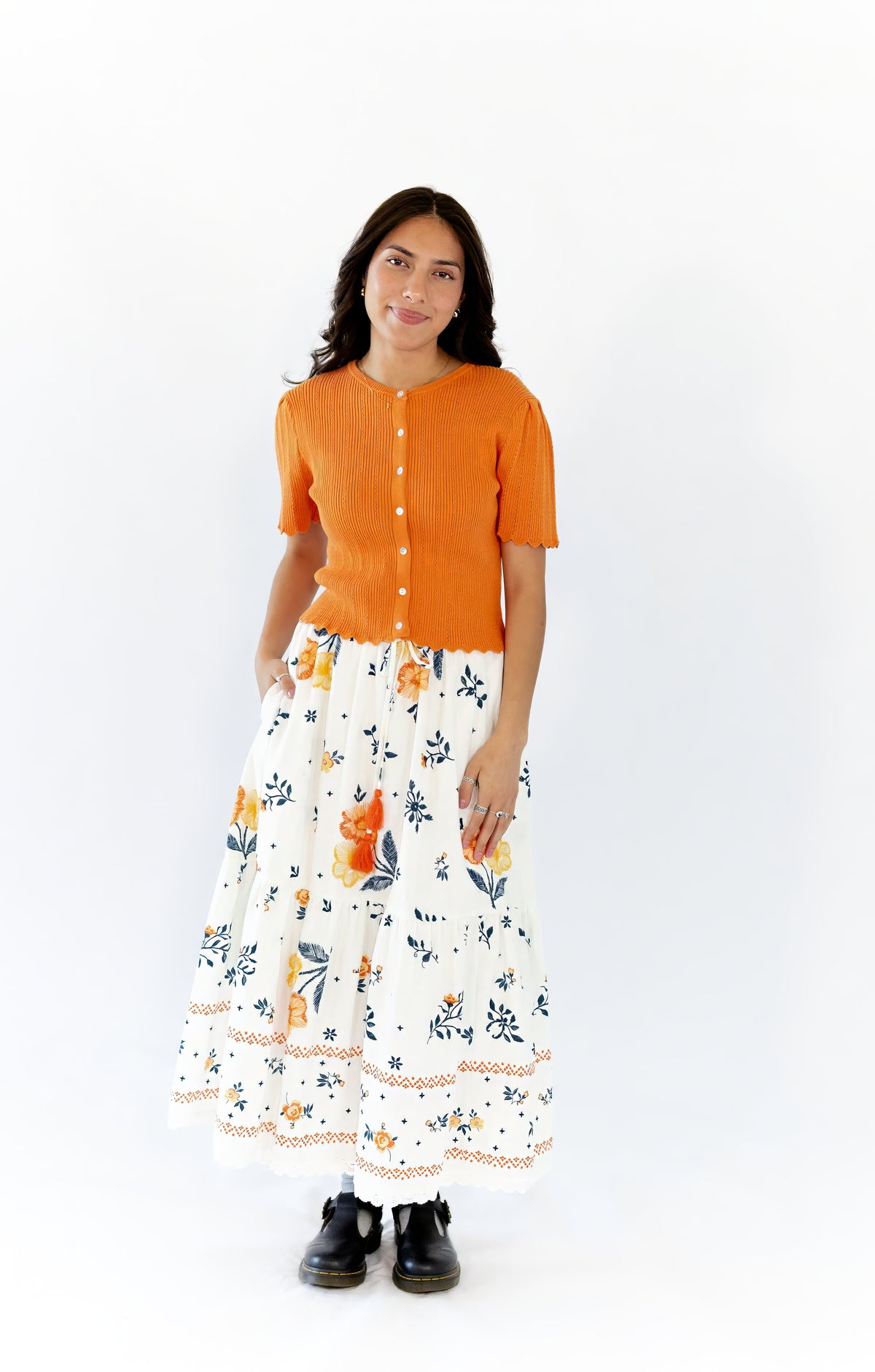 Vivi Floral Tiered Midi Skirt  ⤫ Restocked