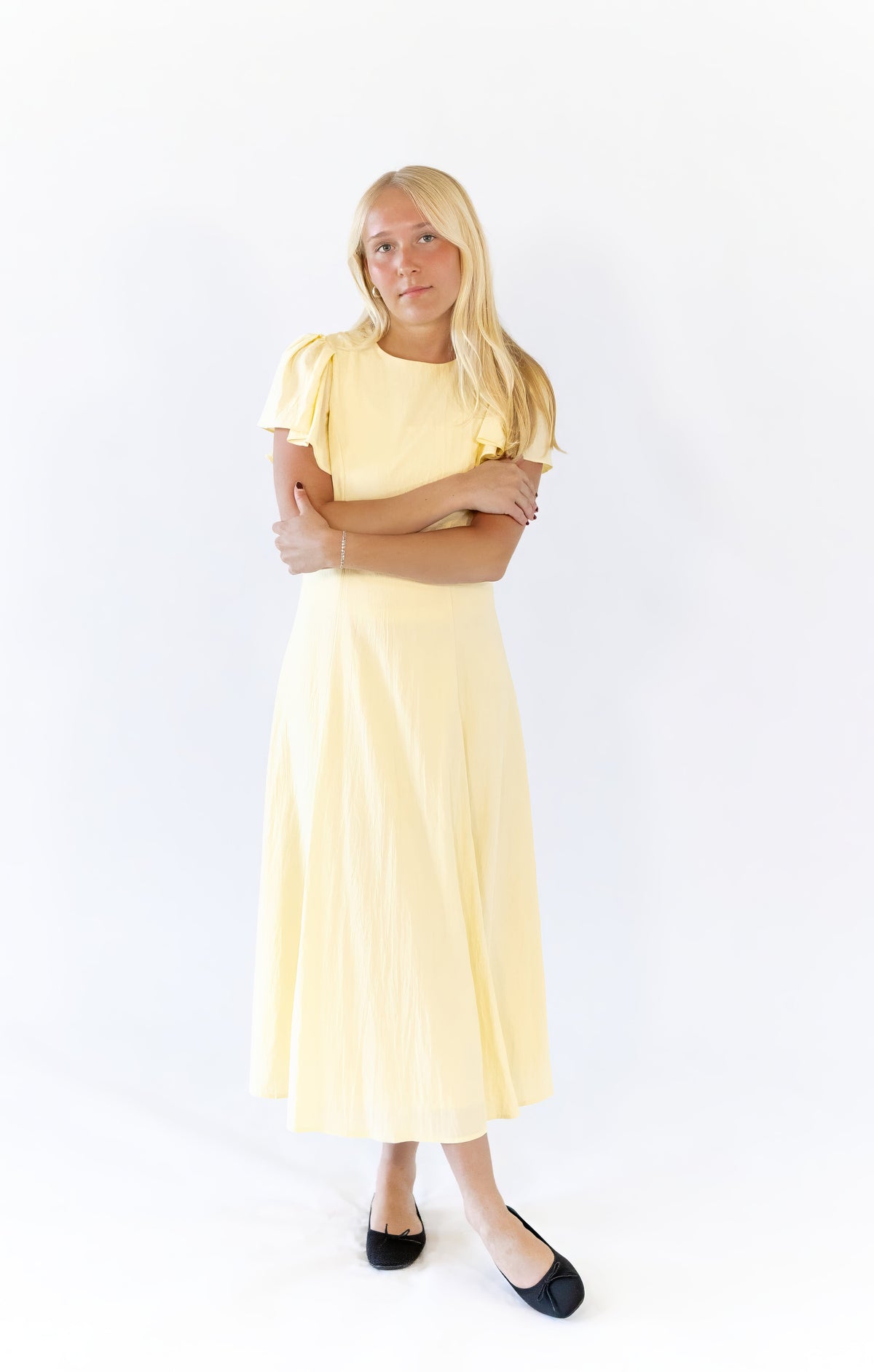 Enza Flutter Sleeve Dress ⭐︎ Restocked