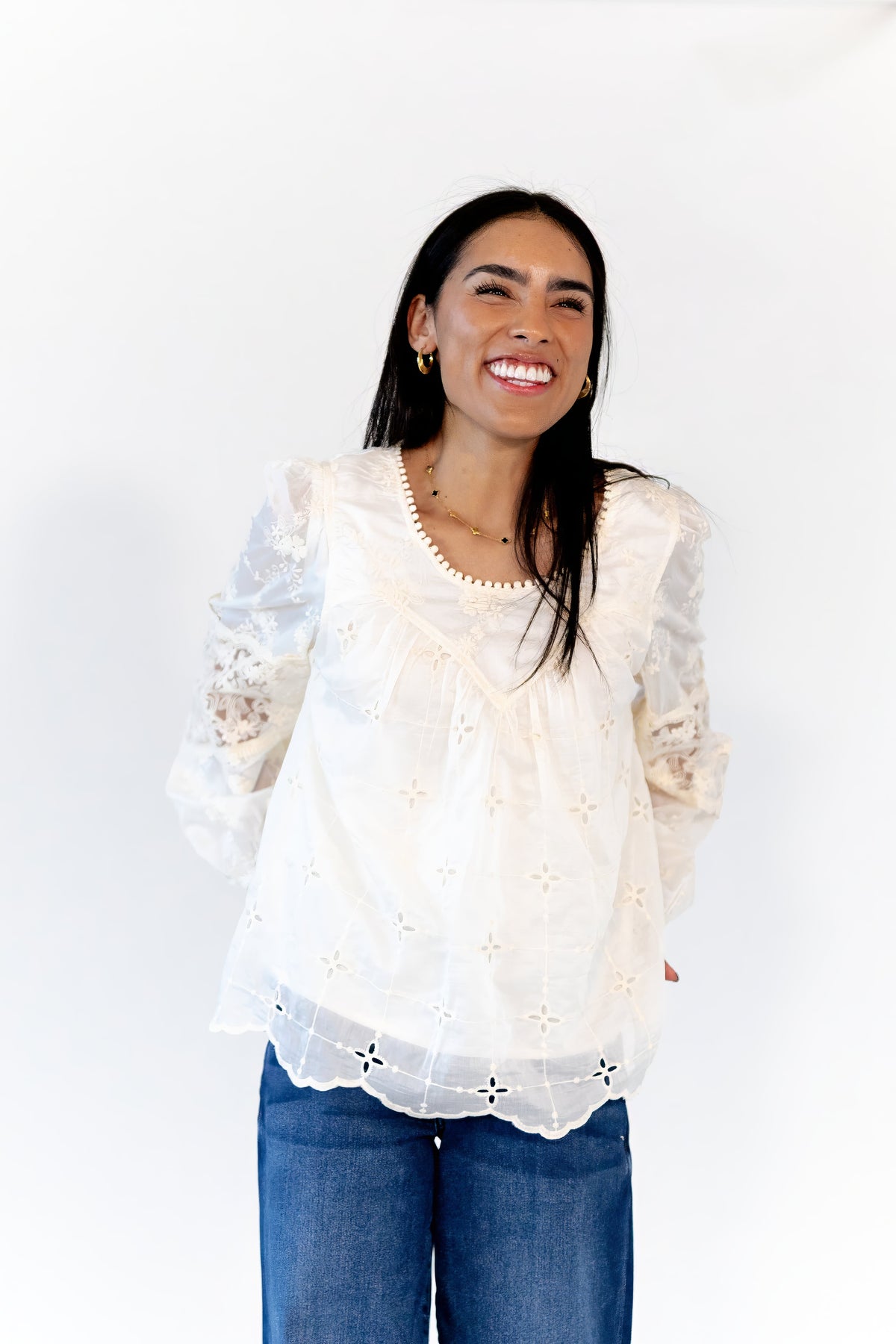 Laia Eyelet Lace Blouse