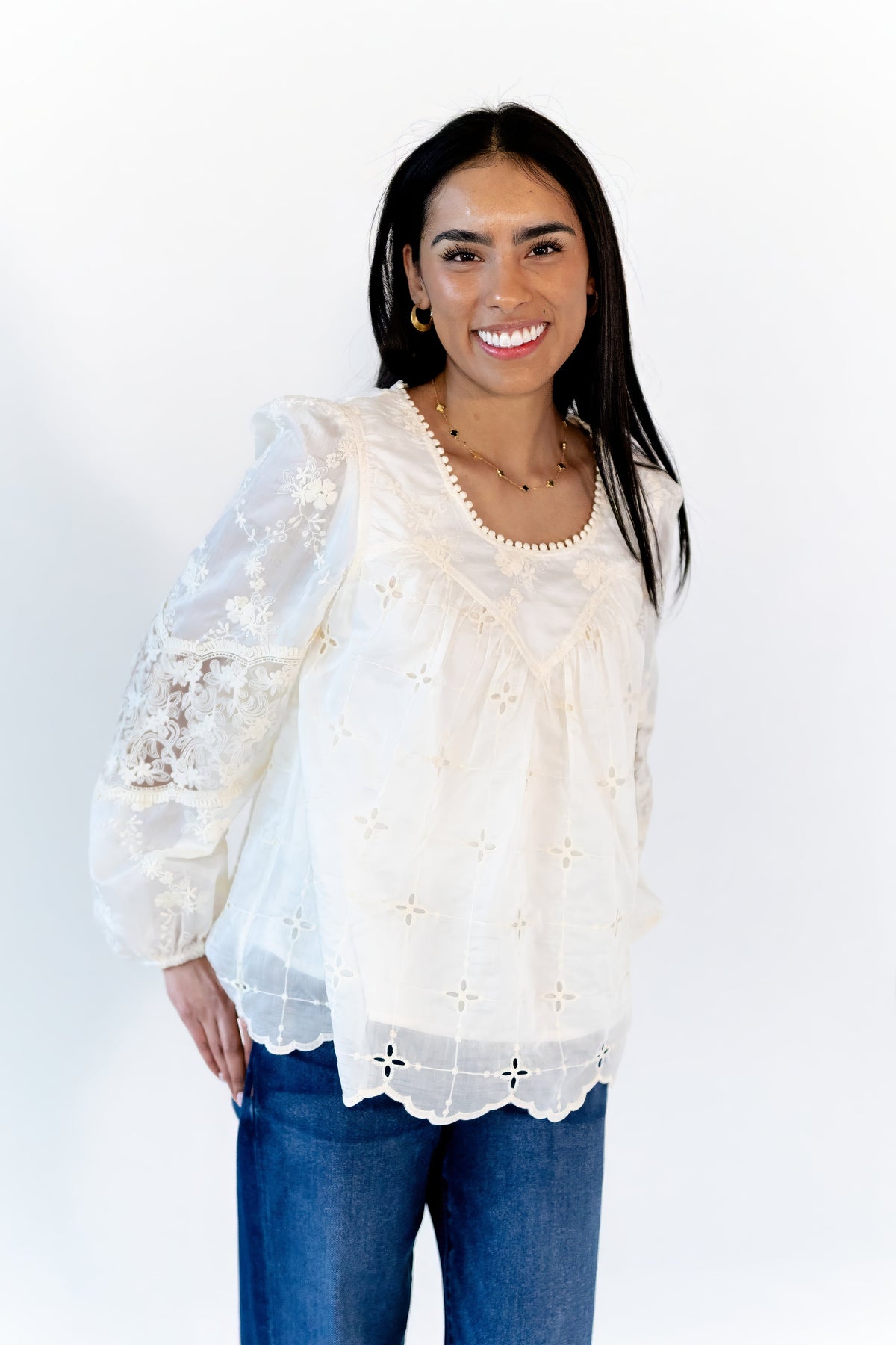 Laia Eyelet Lace Blouse