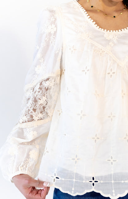 Laia Eyelet Lace Blouse