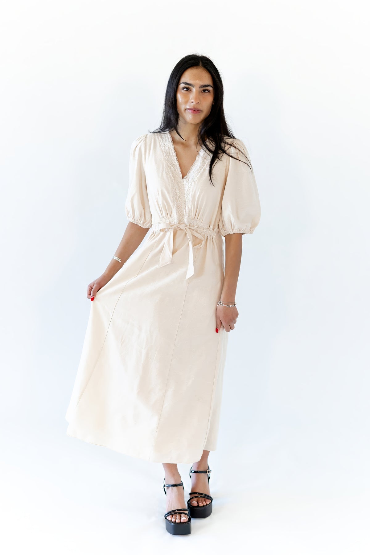 Gisela Lace Trim Dress