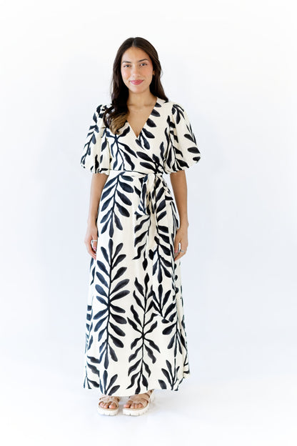 Nora Botanical Wrap Dress