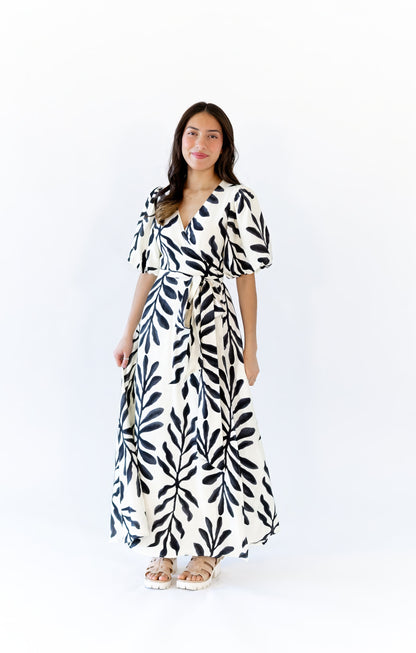 Nora Botanical Wrap Dress