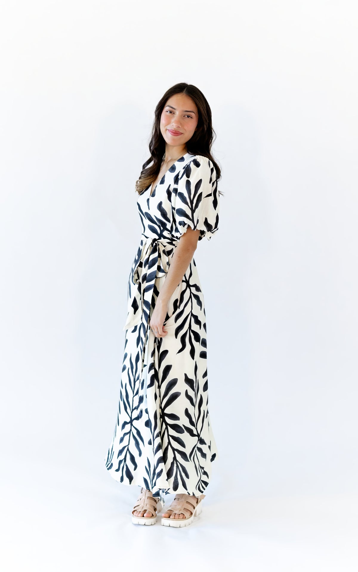 Nora Botanical Wrap Dress