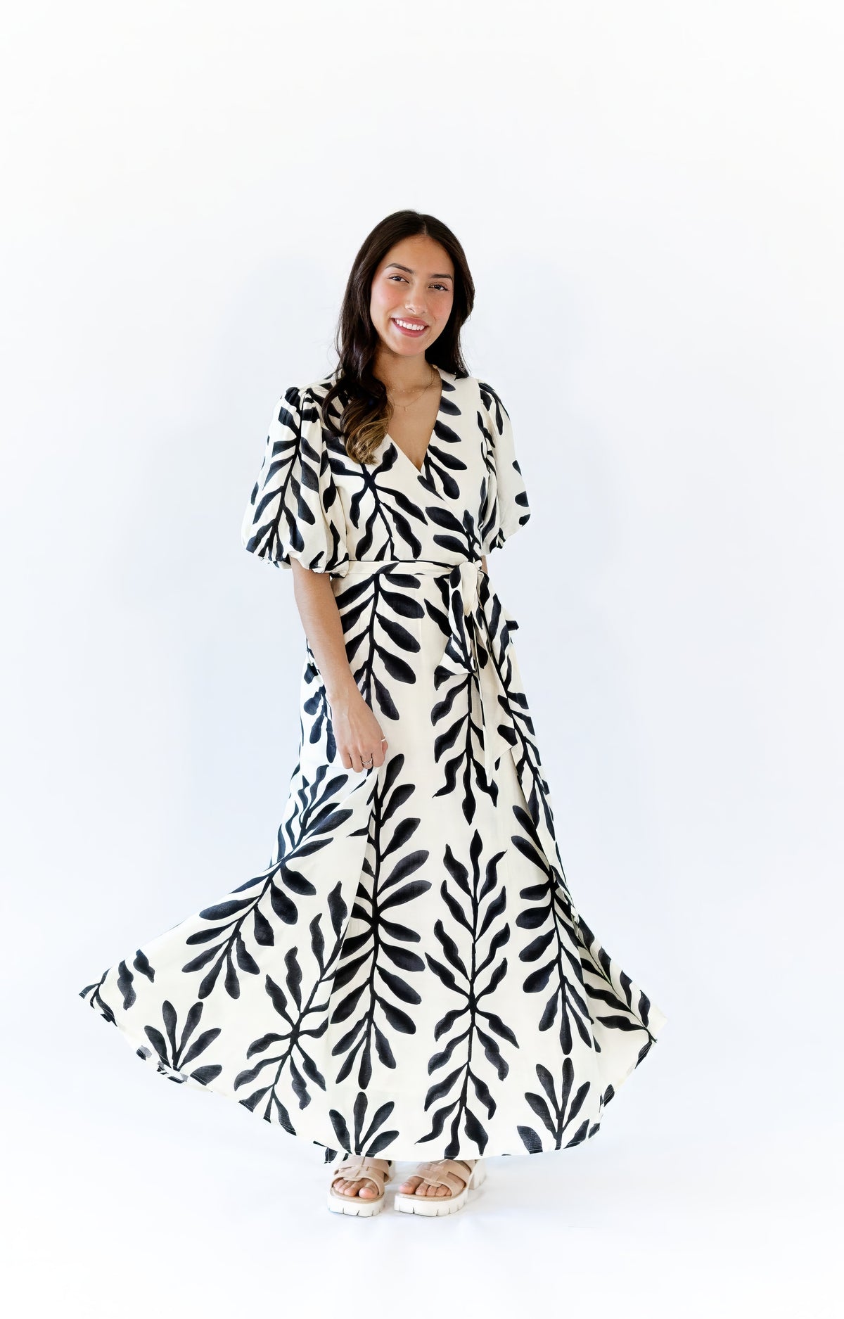 Nora Botanical Wrap Dress