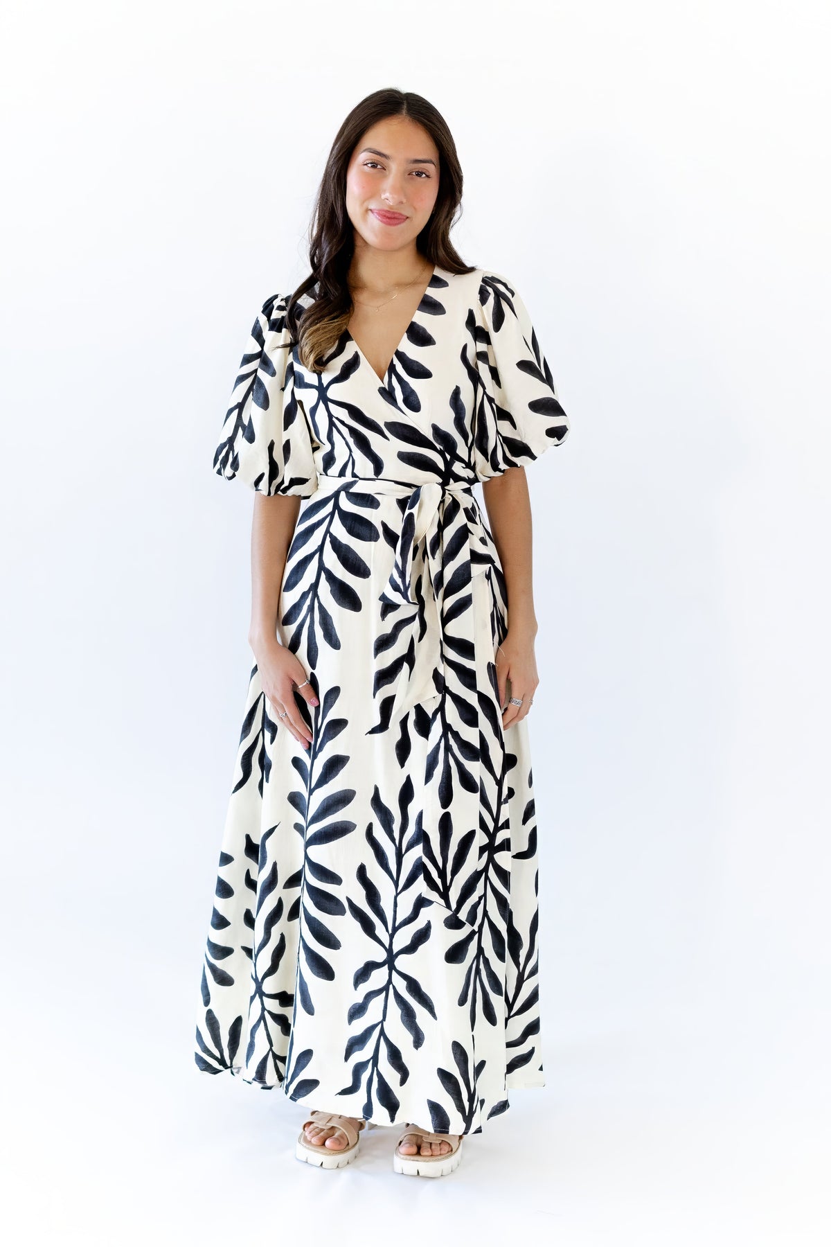 Nora Botanical Wrap Dress