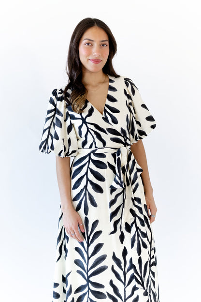 Nora Botanical Wrap Dress