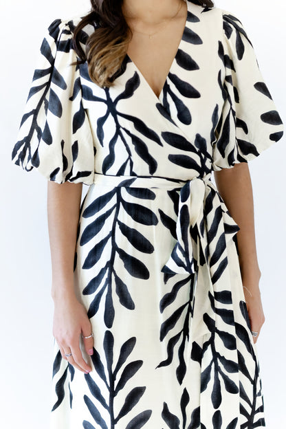Nora Botanical Wrap Dress