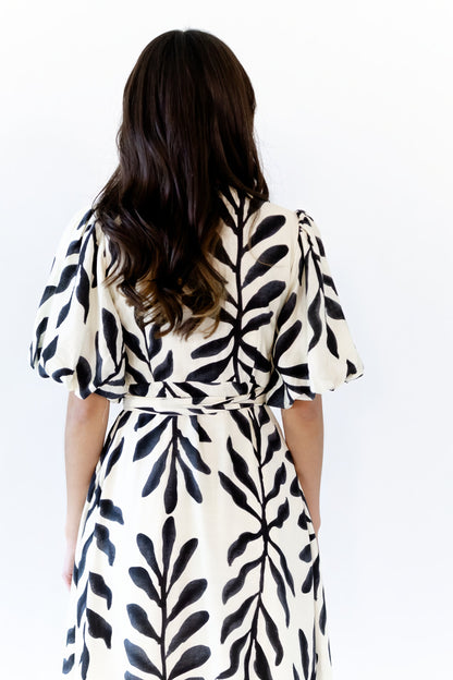 Nora Botanical Wrap Dress