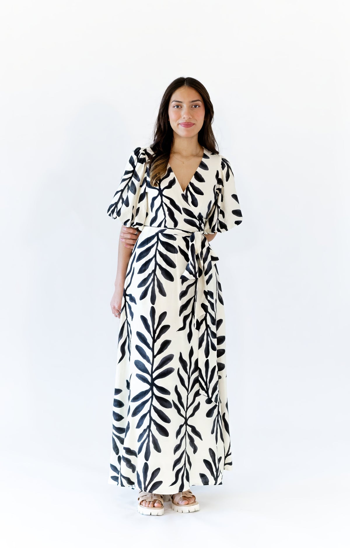 Nora Botanical Wrap Dress