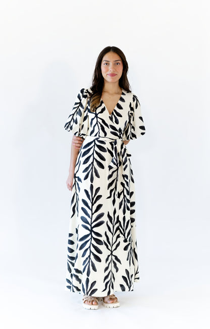 Nora Botanical Wrap Dress