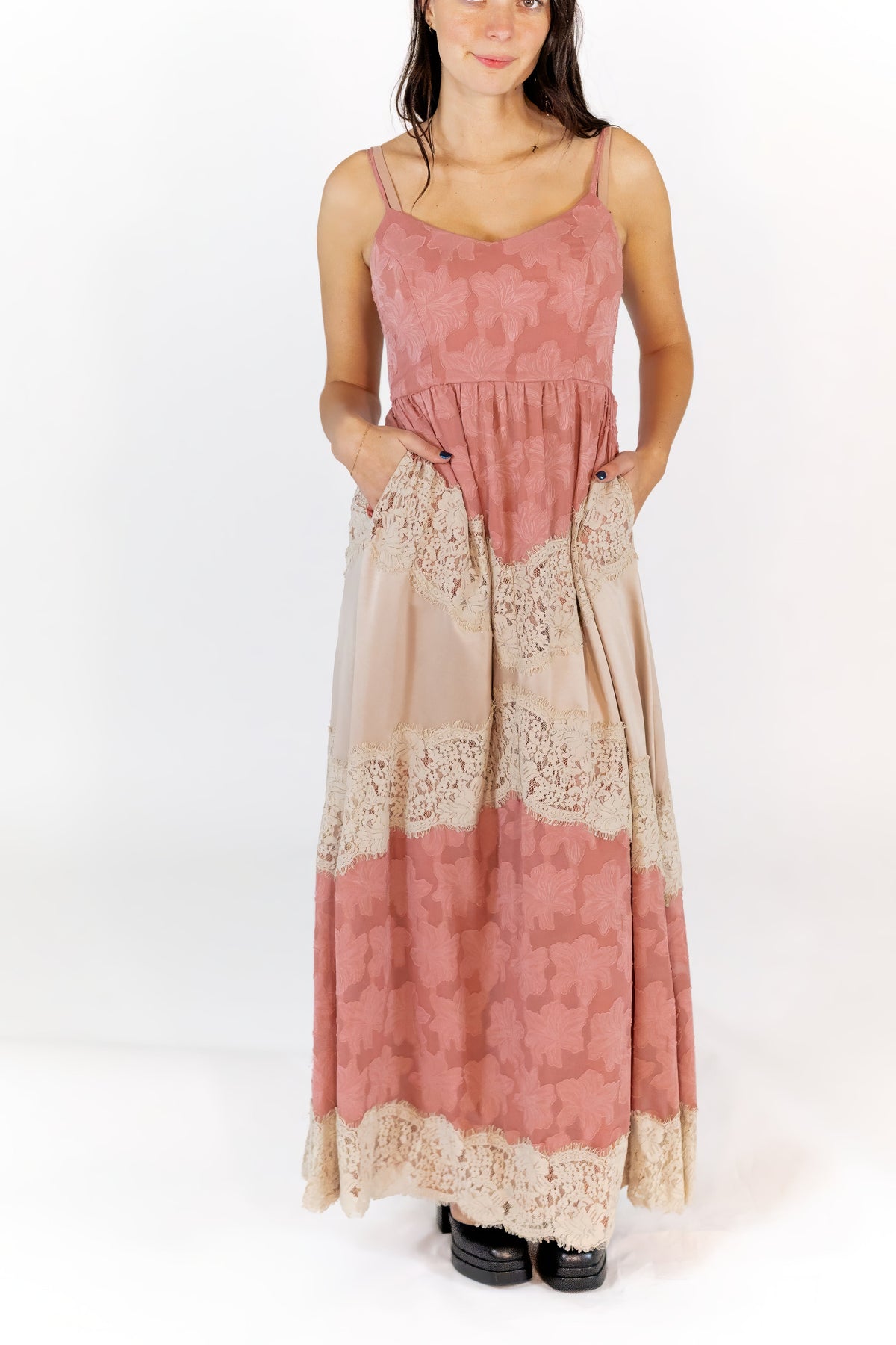 Oaklen Lace Inset Maxi Dress