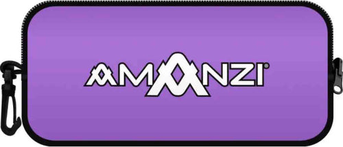 Purple Amanzi Iris neoprene goggle case with soft interior for protecting goggles.