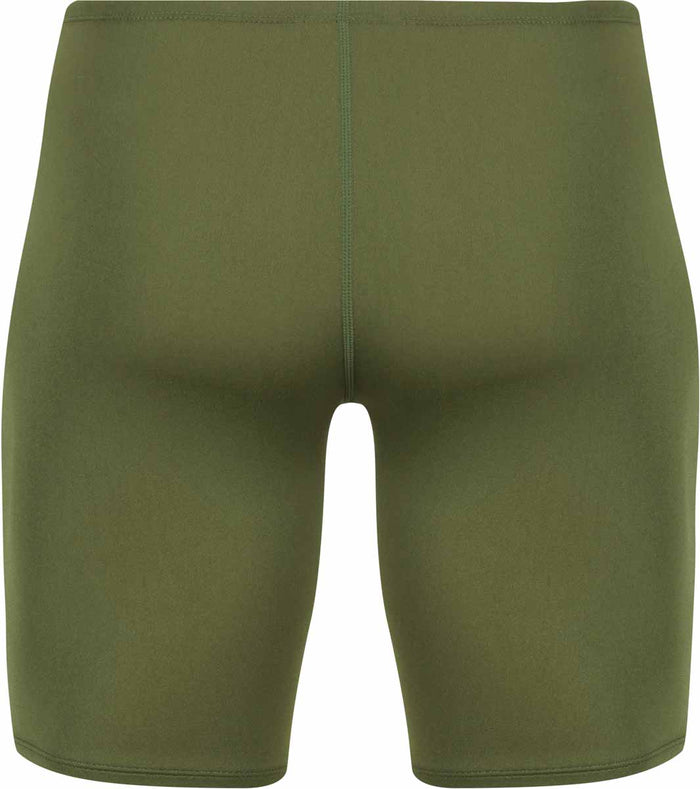 Green Amanzi Mens Memphis Jammer swimwear, showcasing a sleek, fitted design with a vibrant color and sporty style.