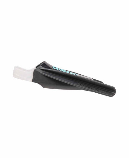 Black Arena Powerfin Pro Flex swim fins with adjustable foot pocket and flexible blade for enhanced aquatic performance.