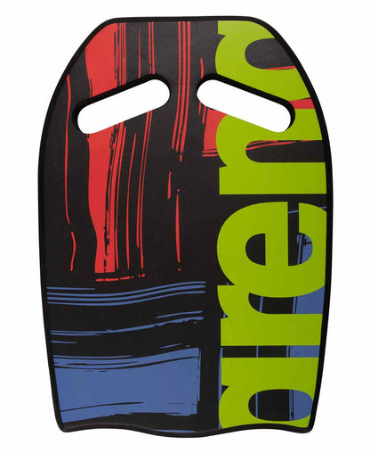 Arena Printed Kickboard in grid design, blue and white, lightweight swimming kickboard for training and practice.