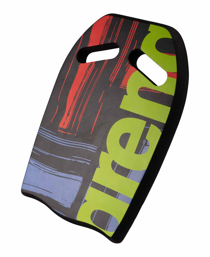 Arena printed kickboard with grid design, made of durable foam, ideal for swim training and practice.