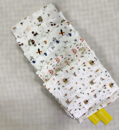 Baby Bath Towels in 2 layered Muslin Cotton (50*90 cms)