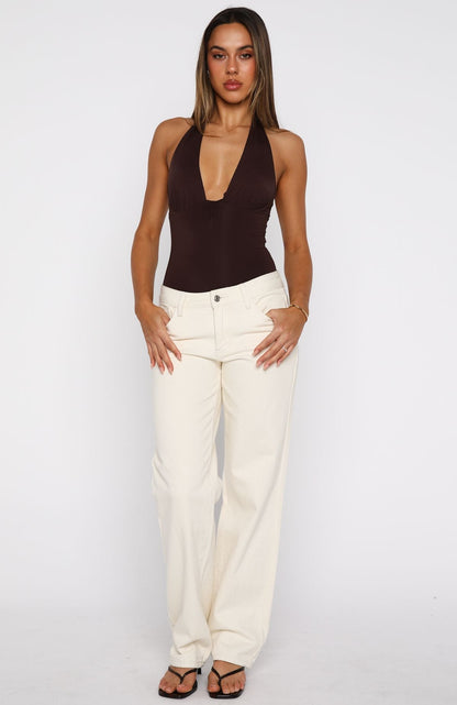 New Horizons Halter Bodysuit Espresso
