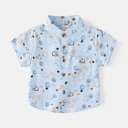 elephant printed soft cotton casual shirt