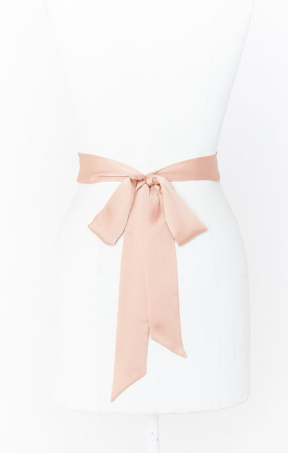 Bridesmaid Sash ~ Rose Gold Luxe Satin