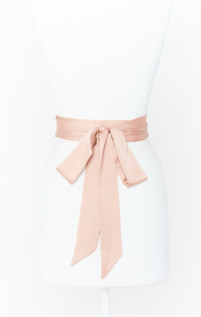 Bridesmaid Sash ~ Rose Gold Luxe Satin