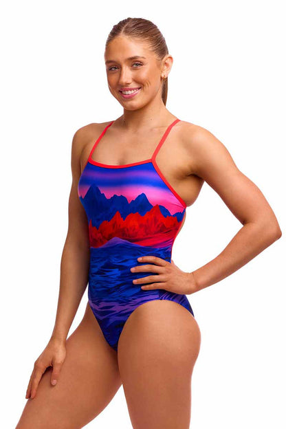 Funkita Ladies High Lights single strap one-piece swimsuit in multi-color with sleek design and supportive fit