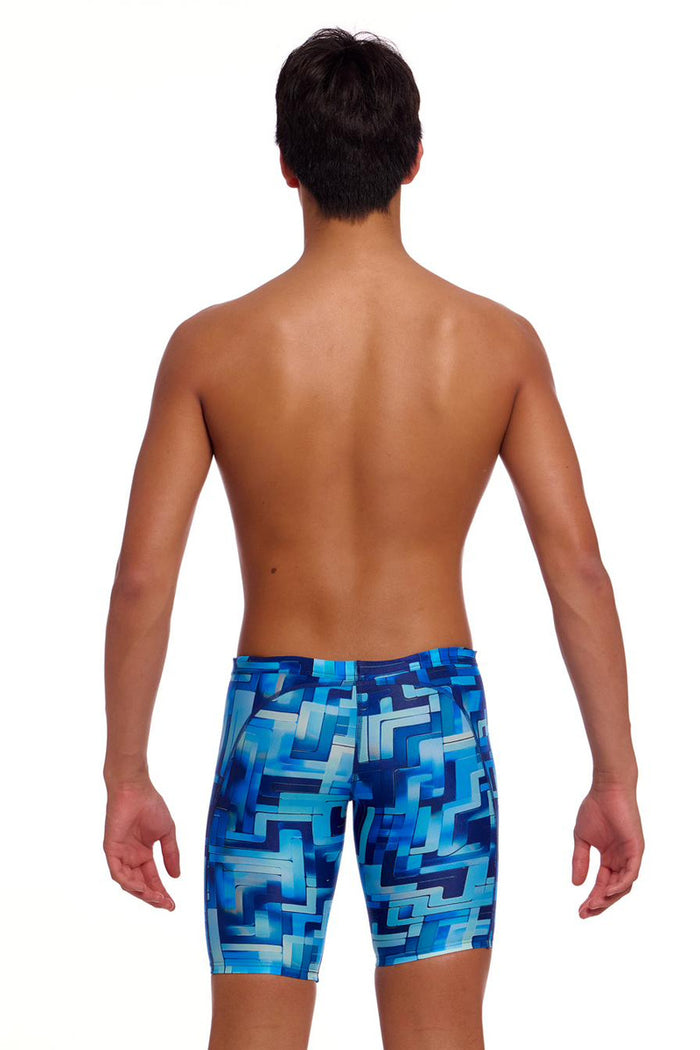 Blue Funky Trunks boys' training jammers with a sleek design, ideal for swimming and active wear.