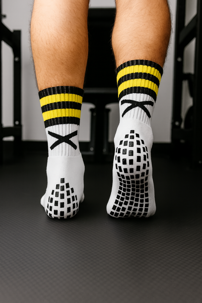 GAA Grip Socks | X Pro Midi Sports Socks | Black & Amber | Lar Corbett Sports