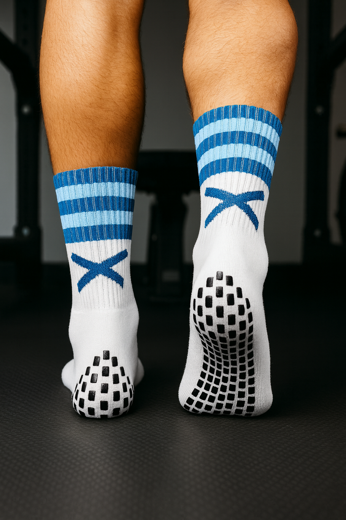 GAA Grip Socks | X Pro Midi Sports Socks | Navy & Blue | Lar Corbett Sports