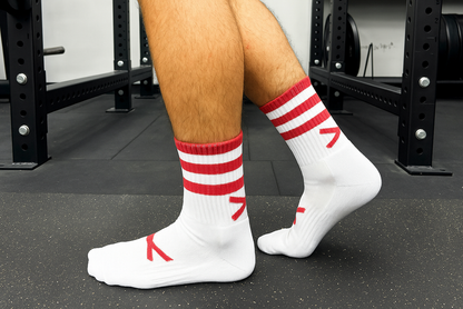 GAA Grip Socks | X Pro Midi Sports Socks | Red & White | Lar Corbett Sports