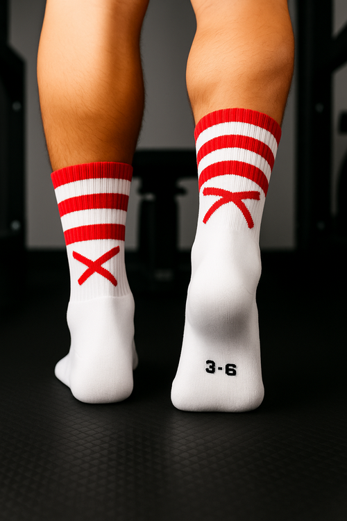 GAA Sports Socks | X Pro Midi Socks | Red & White | Lar Corbett Sports